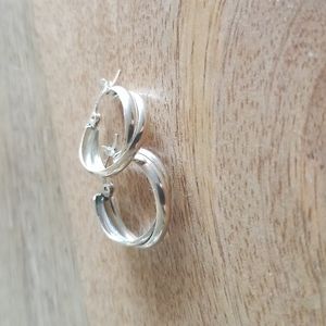 5/$25 Silver Colored Twisted Hoop Earrings